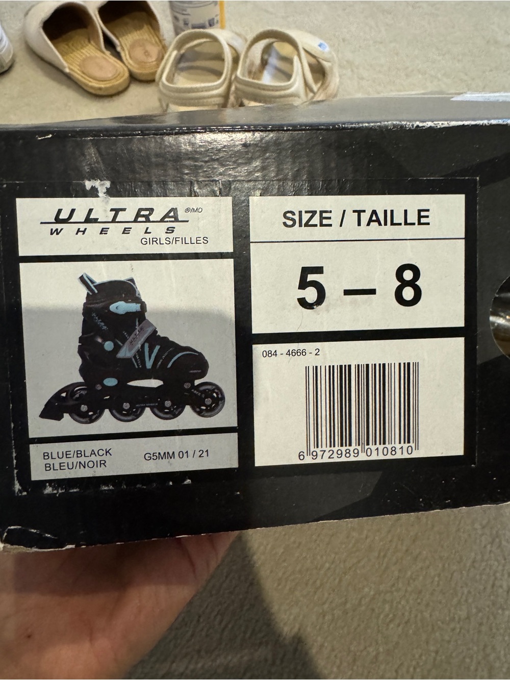 Girls Inline Skates - Blue/Black (Size 5-8)
